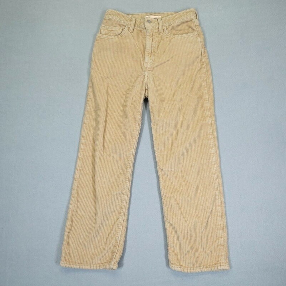 Levi's Pants Womens 27 Tan Ribcage Straight Ankle High Rise Casual Boho Corduroy